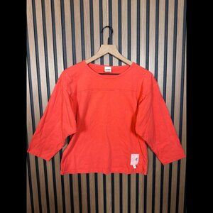Mother Sportwear Sweatshirt Medium / Large Women Red Scarlet 3/4 Sleeve Crewneck